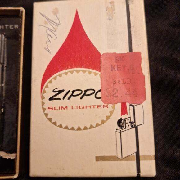 Vintage 1959 Slim Personalized Engraved Chrome Zippo Lighter In Box - Picture 3 of 8